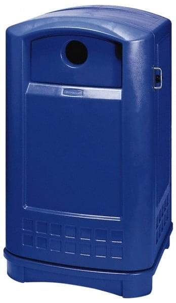 Rubbermaid - 50 Gal Blue Rectangle Recycling Container - Polyethylene, 42-1/8" High x 24-3/4" Long x 25-1/4" Wide - Makers Industrial Supply