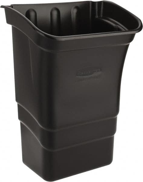 Rubbermaid - 8 Gal Black Rectangle Trash Can - Polyethylene, 22" High x 12" Long x 17" Wide - Makers Industrial Supply