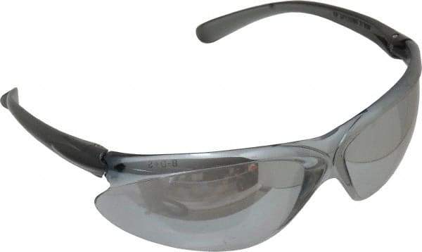 Honeywell - Silver Mirror Lenses, Frameless Safety Glasses - Scratch Resistant, Plastic Frame, Size Universal, Wrap Around - Makers Industrial Supply