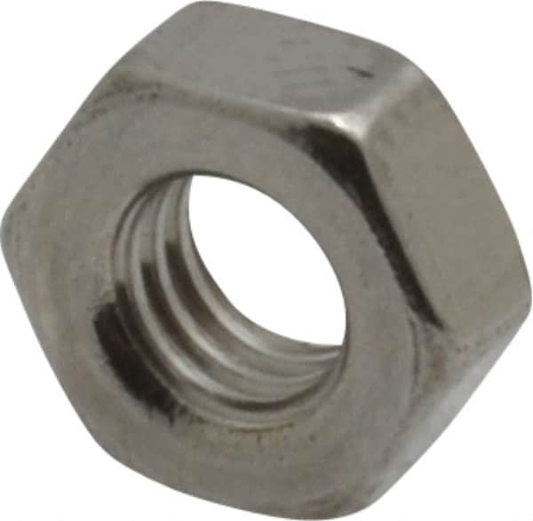 Value Collection - M4x0.70 Metric Coarse Stainless Steel Right Hand Hex Nut - 7mm Across Flats, 3.2mm High, Uncoated - Makers Industrial Supply