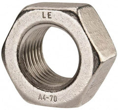 Value Collection - M42x4.50 Metric Coarse Stainless Steel Right Hand Hex Nut - 65mm Across Flats, 34mm High, Uncoated - Makers Industrial Supply