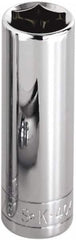 SK - 3/16", 1/4" Drive, Deep Hand Socket - 6 Points, Steel, Chrome Finish - Makers Industrial Supply