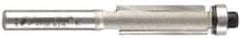 Amana Tool - 3/8" Cut Diam, 1" Length of Cut, 2 Flute Flush Trim Edge Profile Router Bit - Carbide-Tipped, 1/4" Shank Diam, 2-5/8" OAL, Uncoated - Makers Industrial Supply