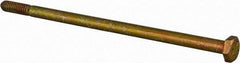 Made in USA - 1/4-20 UNC, 5-1/2" Length Under Head Hex Head Cap Screw - Partially Threaded, Grade 8 Alloy Steel, Zinc Yellow Dichromate Finish, 7/16" Hex - Makers Industrial Supply