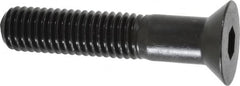 Made in USA - 1/4-20 UNC Hex Socket Drive, 82° Flat Screw - Alloy Steel, Black Oxide Finish, Partially Threaded, 1-3/4" OAL - Makers Industrial Supply