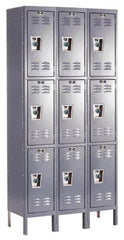 Hallowell - 9 Door, 3 Tier, Ready-Built Wardrobe & Box Lockers - Makers Industrial Supply