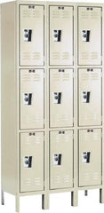 Hallowell - 9 Door, 3 Tier, Ready-Built Wardrobe & Box Lockers - Makers Industrial Supply