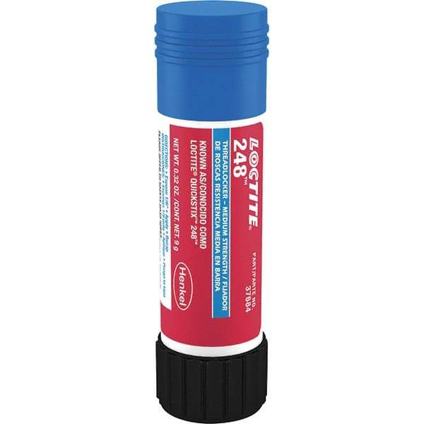 Loctite - 9 g Stick, Blue, Medium Strength Semisolid Threadlocker - Series 248, 24 hr Full Cure Time, Hand Tool, Heat Removal - Makers Industrial Supply