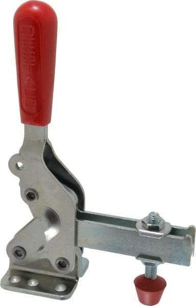 De-Sta-Co - 1,000 Lb Holding Capacity, Vertical Handle, Manual Hold Down Toggle Clamp - 64° Handle Movement, 76° Bar Opening, U-Bar, Flanged Base, Electro-Plated Zinc, Carbon Steel - Makers Industrial Supply