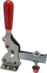 De-Sta-Co - 1,000 Lb Holding Capacity, Vertical Handle, Manual Hold Down Toggle Clamp - 64° Handle Movement, 76° Bar Opening, U-Bar, Flanged Base, Electro-Plated Zinc, Carbon Steel - Makers Industrial Supply