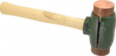 Garland - 6-1/2 Lb Head 2" Face Copper Split Head Hammer - Wood Handle - Makers Industrial Supply