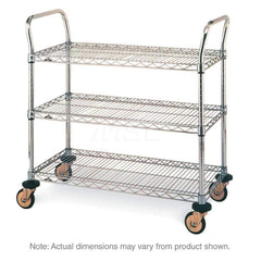 Metro - Carts; Type: Utility ; Load Capacity (Lb.): 375.000 ; Number of Shelves: 3 ; Width (Inch): 21 ; Length (Inch): 36 ; Height (Inch): 39 - Exact Industrial Supply