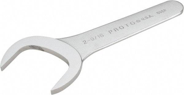 Proto - 2-9/16" Standard Service Open End Wrench - 8-1/2" OAL, Single End, Satin Finish, 30° Head Angle - Makers Industrial Supply