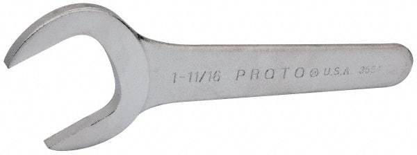 Proto - 1-11/16" Standard Service Open End Wrench - 7-5/8" OAL, Single End, Satin Finish, 30° Head Angle - Makers Industrial Supply