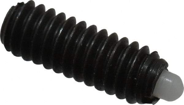 Gibraltar - 8-32, 7/16" Thread Length, 0.052" Plunger Projection, Steel Threaded Spring Plunger - 0.07" Max Plunger Diam, 0.437" Plunger Length, 1.5 Lb Init End Force, 4.7 Lb Final End Force - Makers Industrial Supply