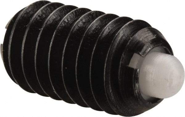 Gibraltar - 5/16-18, 9/16" Thread Length, 1/12" Plunger Projection, Steel Threaded Spring Plunger - 0.135" Max Plunger Diam, 0.562" Plunger Length, 1.25 Lb Init End Force, 4 Lb Final End Force - Makers Industrial Supply