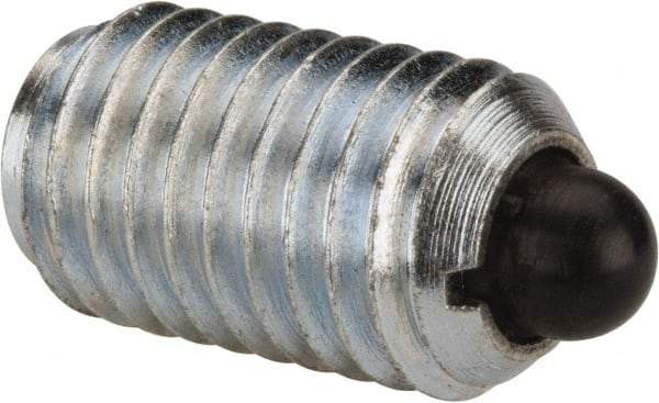 Gibraltar - 5/8-11, 1-1/16" Thread Length, 0.215" Plunger Projection, Steel Threaded Spring Plunger - 0.31" Max Plunger Diam, 1.062" Plunger Length, 7 Lb Init End Force, 50 Lb Final End Force - Makers Industrial Supply