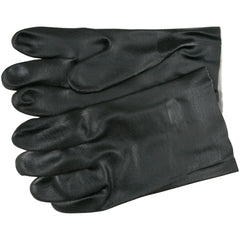 Double Dip Sandy Black PVC Gloves - 10″ Industry Standard - Jersey Lined - Guantlet Cuff - Size Large - Makers Industrial Supply