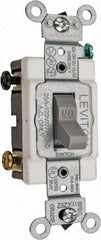 Leviton - 2 Pole, 120 to 277 VAC, 20 Amp, Commercial Grade, Toggle, Wall and Dimmer Light Switch - 1.31 Inch Wide x 4.06 Inch High - Makers Industrial Supply