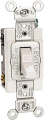 Leviton - 2 Pole, 120 to 277 VAC, 20 Amp, Commercial Grade, Toggle, Wall and Dimmer Light Switch - 1.31 Inch Wide x 4.06 Inch High - Makers Industrial Supply