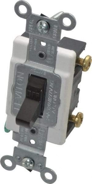 Leviton - 1 Pole, 120 to 277 VAC, 20 Amp, Commercial Grade, Toggle, Wall and Dimmer Light Switch - 1.31 Inch Wide x 4.06 Inch High - Makers Industrial Supply