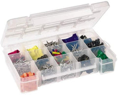 Akro-Mils - 7" Wide x 11" High x 2-3/8" Deep, Small Parts Storage Case - Clarified Polypropylene Frame, 3 to 15 Compartments, 2" Wide x 2-1/8 to 10-3/16" High x 2" Deep Bin - Makers Industrial Supply