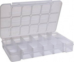 Akro-Mils - 9-1/2" Wide x 14-3/8" High x 2-1/2" Deep, Small Parts Storage Case - Clarified Polypropylene Frame, 3 to 18 Compartments, 2-7/8" Wide x 2-3/8 to 14" High x 2" Deep Bin - Makers Industrial Supply