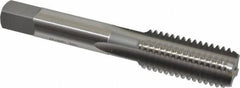 OSG - 5/8-11 UNC 4 Flute Bright Finish High Speed Steel Straight Flute Standard Hand Tap - Bottoming, Right Hand Thread, 3-13/16" OAL, 1-13/16" Thread Length, H2 Limit, Oversize - Exact Industrial Supply