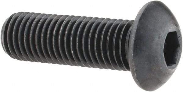 Holo-Krome - 5/16-24 UNF Hex Socket Drive, Button Screw - Alloy Steel, Black Oxide Finish, Fully Threaded, 1" Length Under Head - Makers Industrial Supply