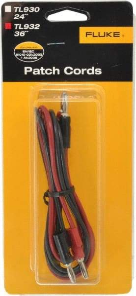 Fluke - Black/Red Electrical Test Equipment Patch Cord Set - Use with Test Equipment - Makers Industrial Supply