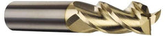 Accupro - 3 Flute Solid Carbide Roughing & Finishing Square End Mill - ZrN Finish, Straight Shank, 37° Helix, Centercutting - Makers Industrial Supply