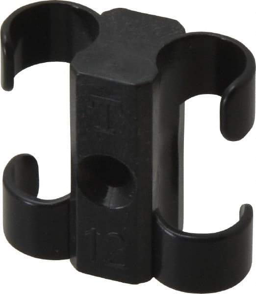 Midwest Control - 1/2 to 5/8 Hose OD, Multitube Holder - Black, 2 Slots, 1.33" OAL, 0.17" Mounting Hole, For Use With Tubes, Wires, Hose & Pipe - Makers Industrial Supply