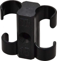 Midwest Control - 5/8 to 3/4 Hose OD, Multitube Holder - Black, 2 Slots, 1.61" OAL, 0.2" Mounting Hole, For Use With Tubes, Wires, Hose & Pipe - Makers Industrial Supply