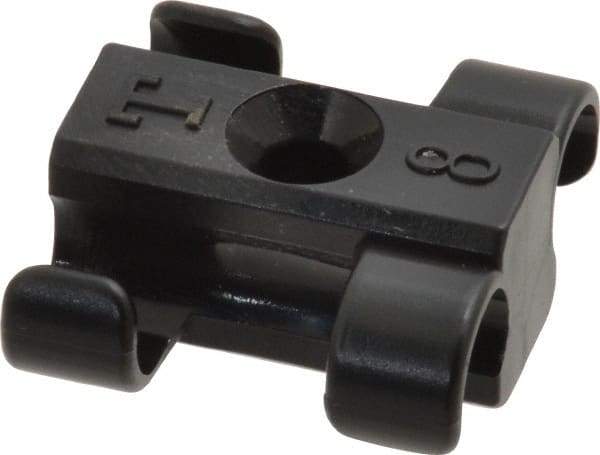 Midwest Control - 5/16 to 3/8 Hose OD, Multitube Holder - Black, 2 Slots, 0.96" OAL, 0.16" Mounting Hole, For Use With Tubes, Wires, Hose & Pipe - Makers Industrial Supply