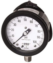 Ametek - 6" Dial, 1/2 Thread, 0-200 Scale Range, Pressure Gauge - Lower Back Connection Mount, Accurate to 0.5% of Scale - Makers Industrial Supply