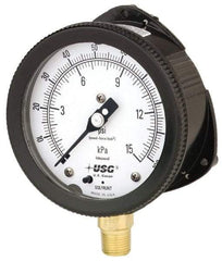 Ametek - 6" Dial, 1/2 Thread, 0-200 Scale Range, Pressure Gauge - Lower Connection Mount, Accurate to 0.5% of Scale - Makers Industrial Supply