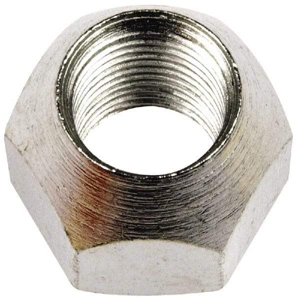 Dorman - 9/16-18 Zinc Finish Open Wheel Nut - 7/8" Hex, 3/4" OAL, 60° Seat Angle - Makers Industrial Supply