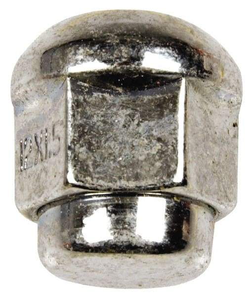 Dorman - M12-1.5 Chrome Finish Capped Wheel Nut - 19mm Hex, 24.5mm OAL, 60° Seat Angle - Makers Industrial Supply