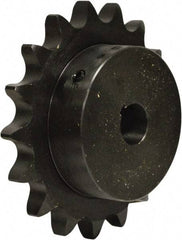 U.S. Tsubaki - 19 Teeth, 1/2" Chain Pitch, Chain Size 40, Finished Bore Sprocket - 1-1/2" Bore Diam, 3.038" Pitch Diam, 3.3" Outside Diam - Makers Industrial Supply