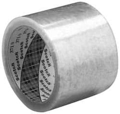 3M - 2" x 55 Yd Clear Rubber Adhesive Sealing Tape - Polypropylene Film Backing, 1.9 mil Thick - Makers Industrial Supply