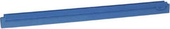 Vikan - 24" Rubber Blade Squeegee Refill - Double Edge, Blue, Plastic Holder - Makers Industrial Supply