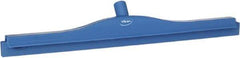 Vikan - 24" Rubber Blade Floor Squeegee - Double Edge, Blue, Plastic Holder - Makers Industrial Supply