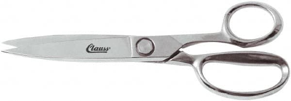 Clauss - 7" LOC, 10" OAL Chrome Plated Trimmers - Steel Straight Handle, For Paper, Fabric - Makers Industrial Supply