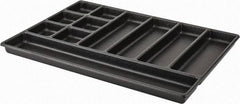 Kennedy - Tool Box Durable ABS Plastic Organizer - 23" Wide x 16-1/2" Deep x 2" High, Black, For 27" Wide Roller Cabinets - Makers Industrial Supply