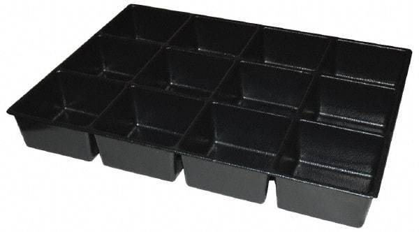 Kennedy - Tool Box Durable ABS Plastic Organizer - 23" Wide x 16-1/2" Deep x 4" High, Black, For 27" Wide Roller Cabinets - Makers Industrial Supply