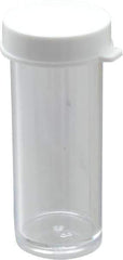 Dynalon Labware - 3 Drams Vial - Polystyrene, Clear, 1-7/8" High x 3/4" Diam, 3/4" Cap - Makers Industrial Supply