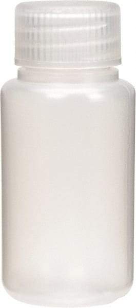 Dynalon Labware - 60 mL Wide-Mouth Bottle - Polyethylene, Translucent, 2.36" High x 3.35" Diam, 3/4" Cap - Makers Industrial Supply