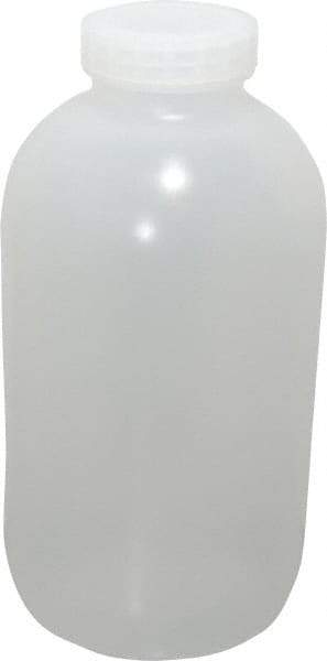 Bel-Art - 1 Gal Wide-Mouth Bottle - Polypropylene, Translucent, 11.3" High x 5.9" Diam, 3/4" Cap - Makers Industrial Supply