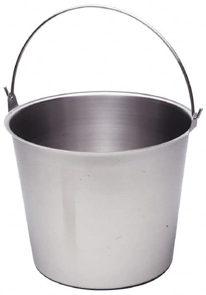 VOLLRATH - 4 Gal Tapered Cylinder Stainless Steel Pail - 10-1/8" High x 12" Diam - Makers Industrial Supply