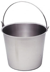 VOLLRATH - 4 Gal Tapered Cylinder Stainless Steel Pail - 10-1/8" High x 12" Diam - Makers Industrial Supply